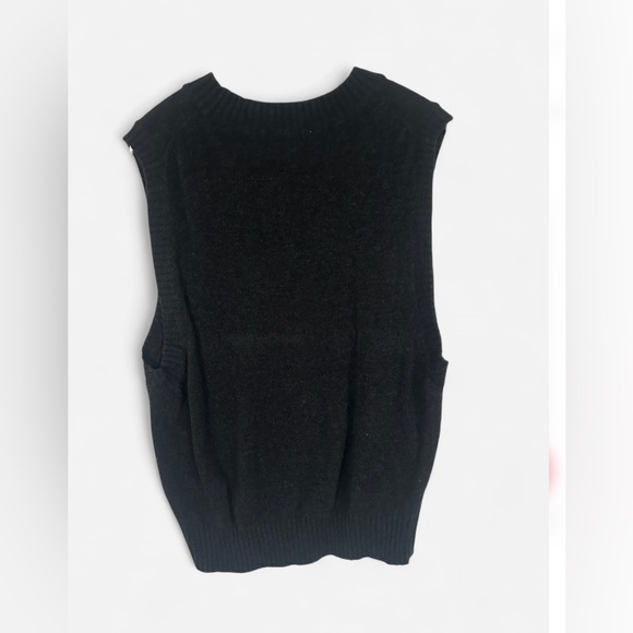 Ganni Black Knit Vest with Logo Bow - Picture 2 of 2